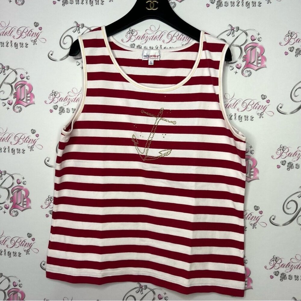 Tank top anchor bling studded gold crystals anchor nautical ⚓️ beach